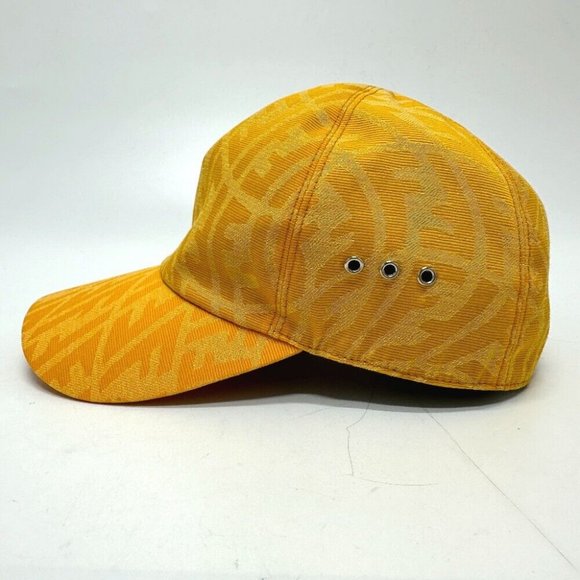Auth FENDI FXQ768 Zucca Baseball cap hat cap Canvas yellow main image 4